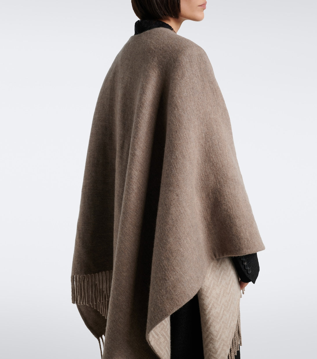 Fendi - Reversible wool and cashmere poncho