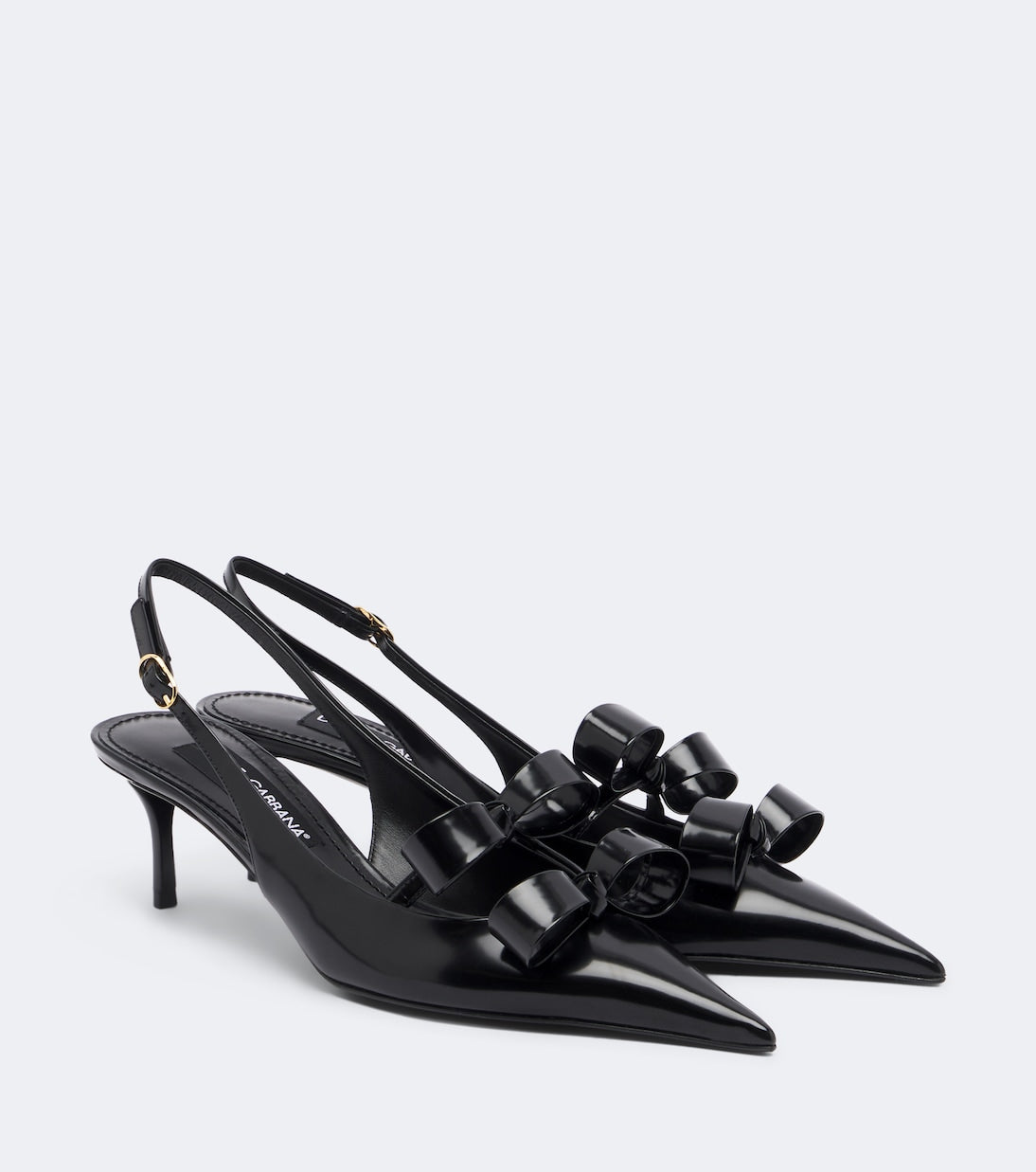 Dolce&Gabbana - Bow-detail leather slingback pumps