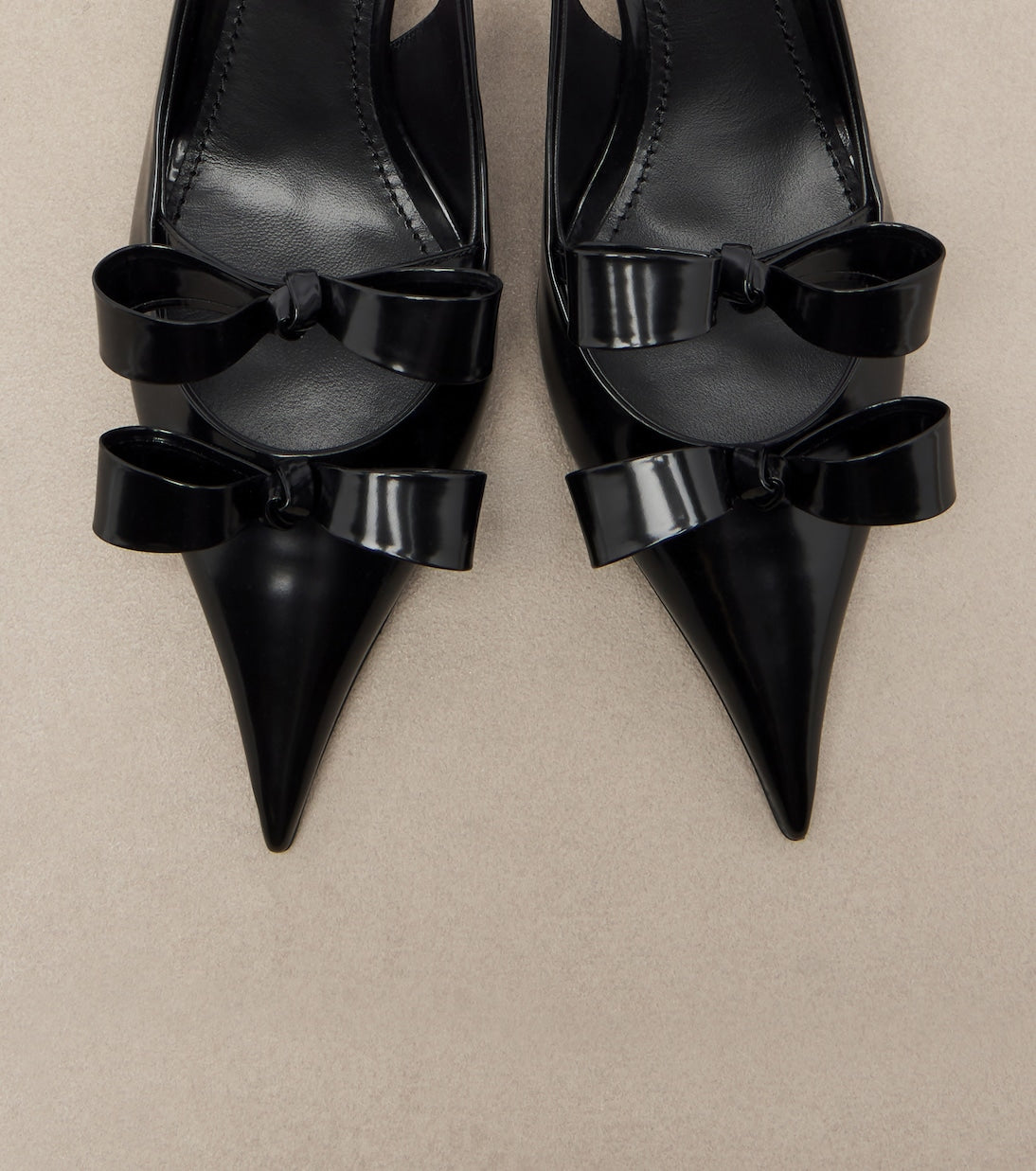 Dolce&Gabbana - Bow-detail leather slingback pumps