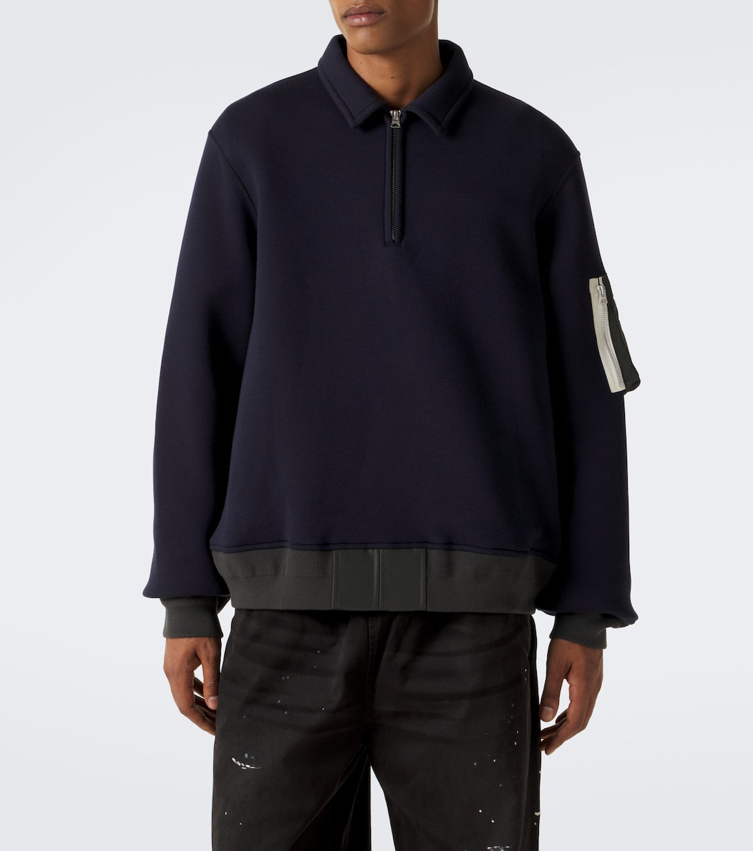 Sacai - Cotton-blend polo sweatshirt