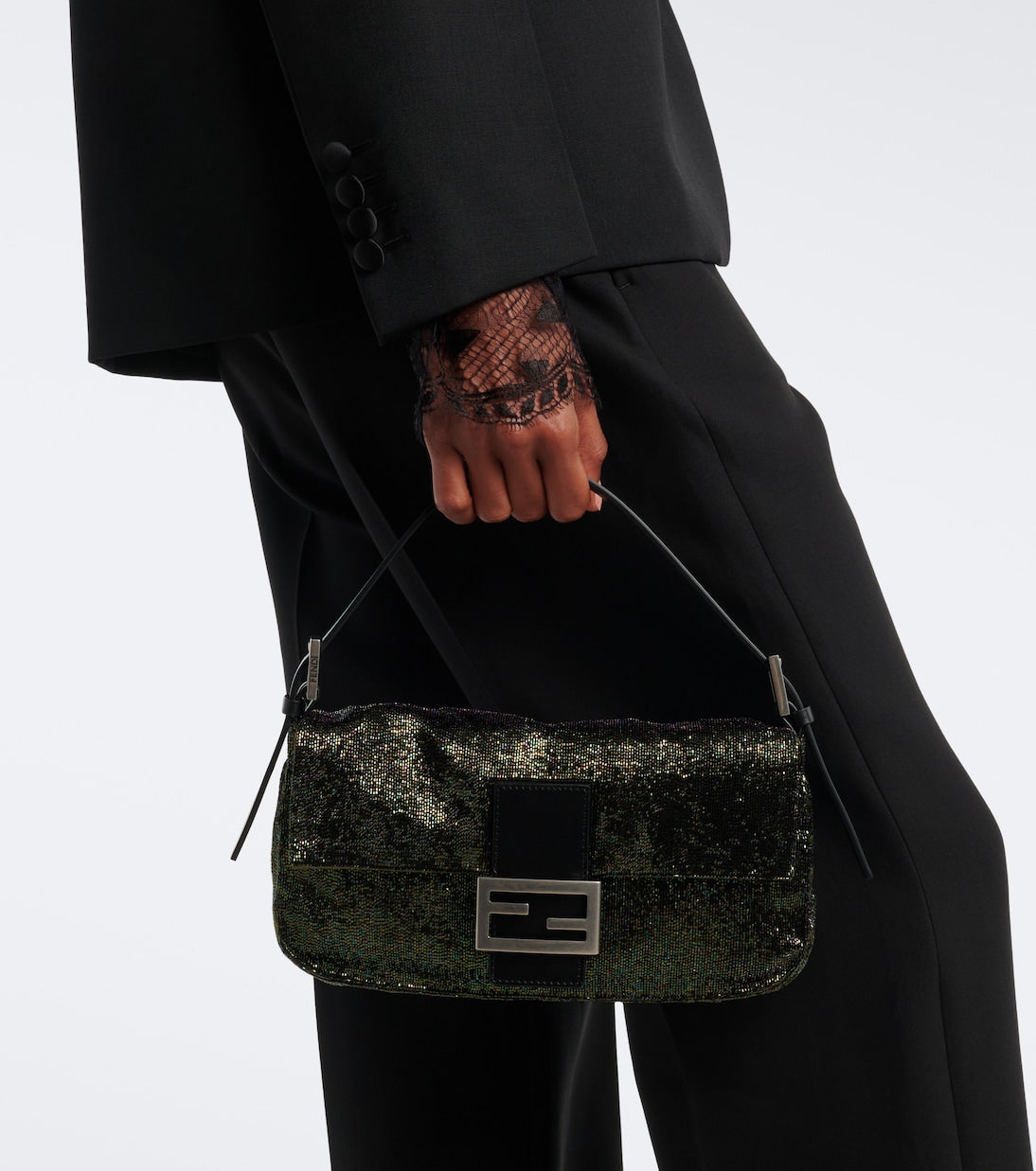 Fendi - Baguette® 26424 Small embellished shoulder bag