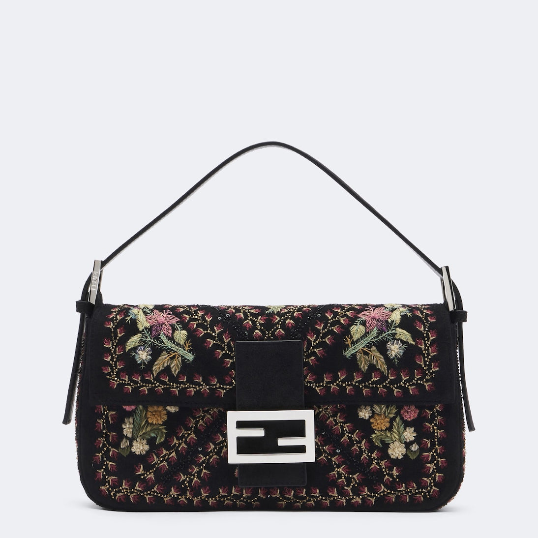 Fendi - Baguette® 26424 floral suede shoulder bag