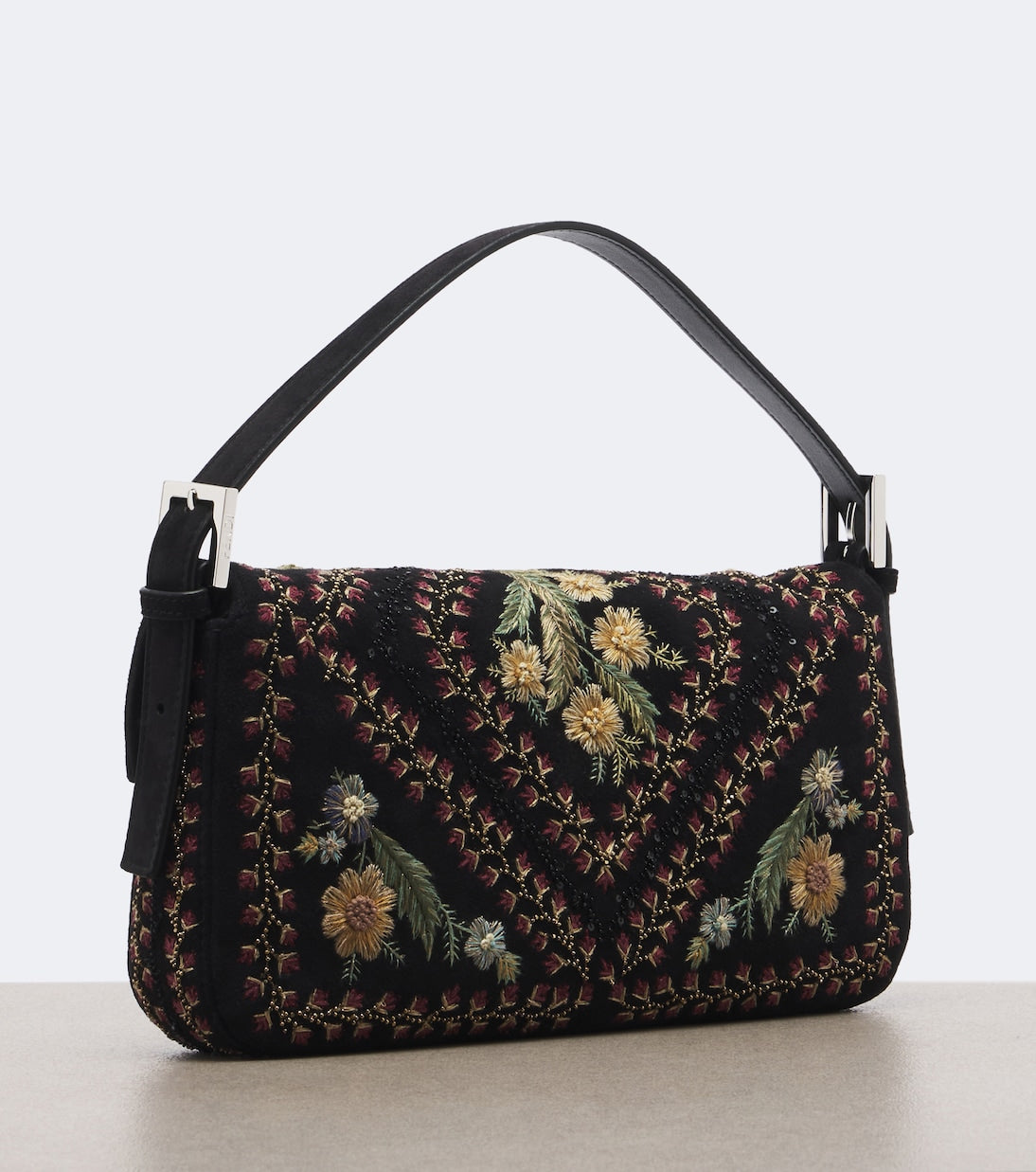 Fendi - Baguette® 26424 floral suede shoulder bag