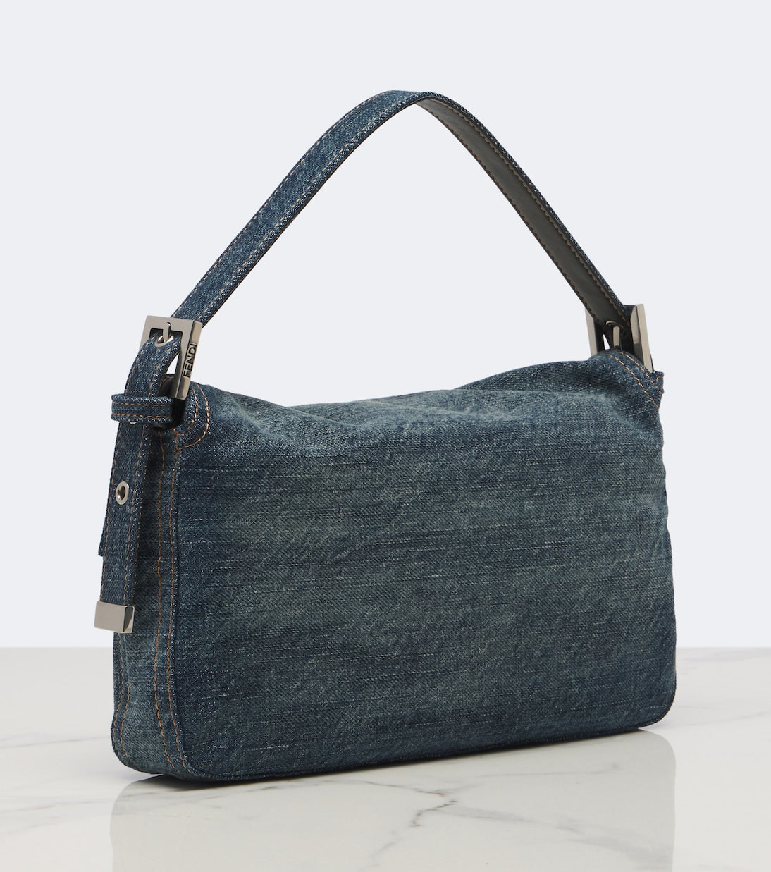 Fendi - Baguette® 26424 Small denim shoulder bag