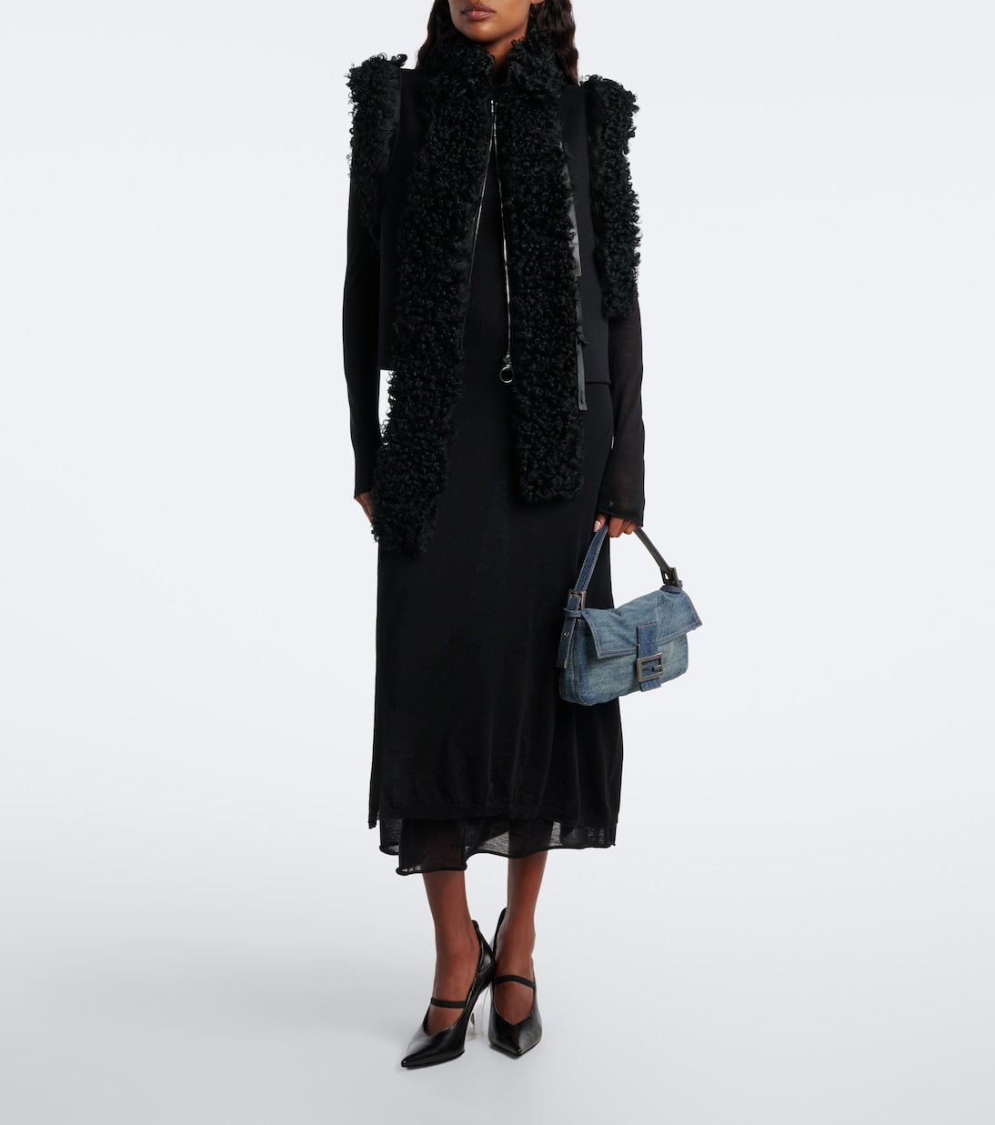 Fendi - Baguette® 26424 Small denim shoulder bag
