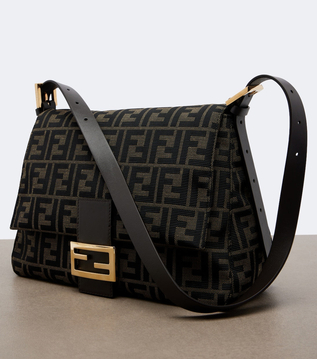 Fendi - Baguette® Flap Medium FF Zucca canvas shoulder bag
