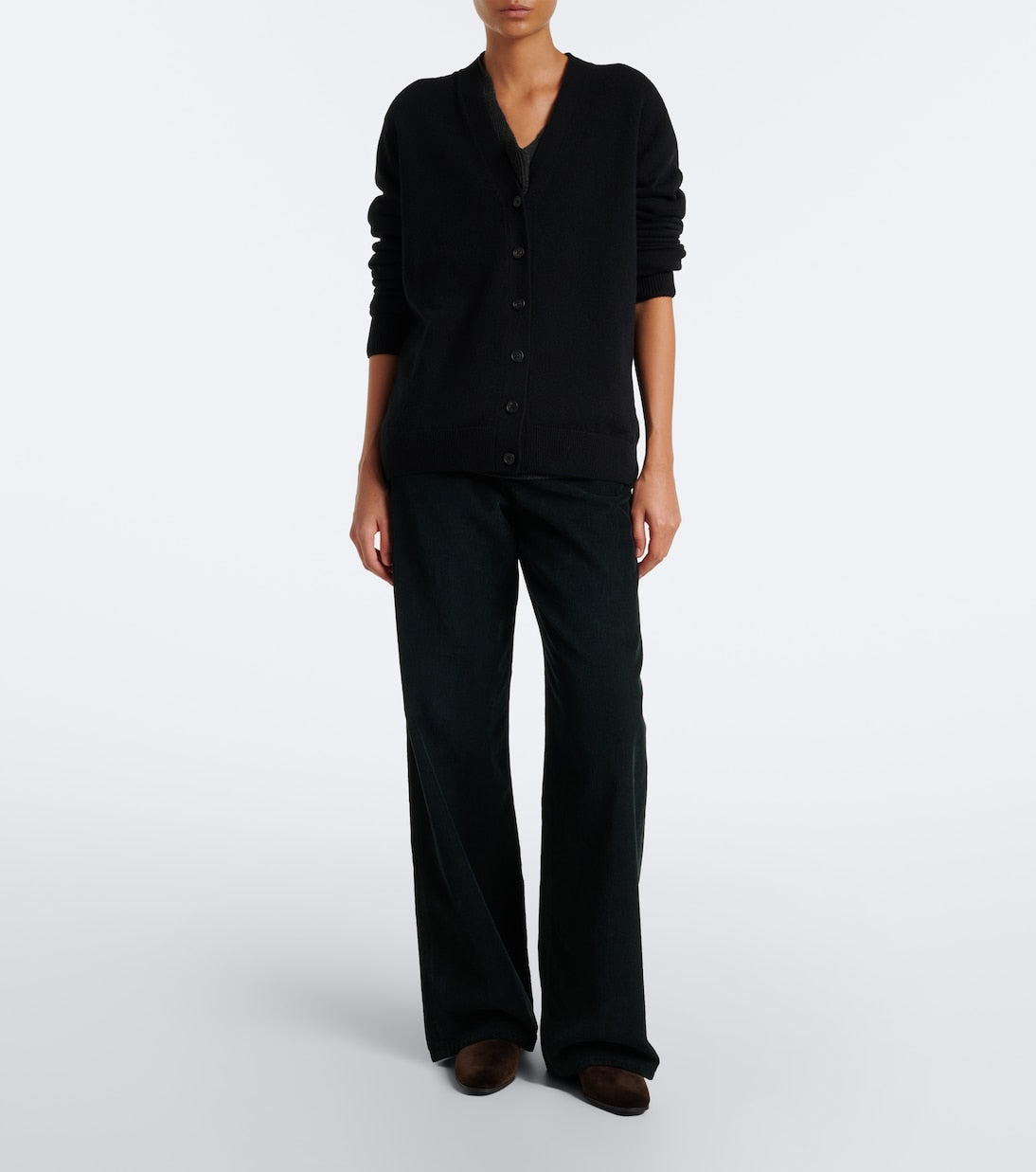 The Row - Marc leather-trimmed velvet loafers