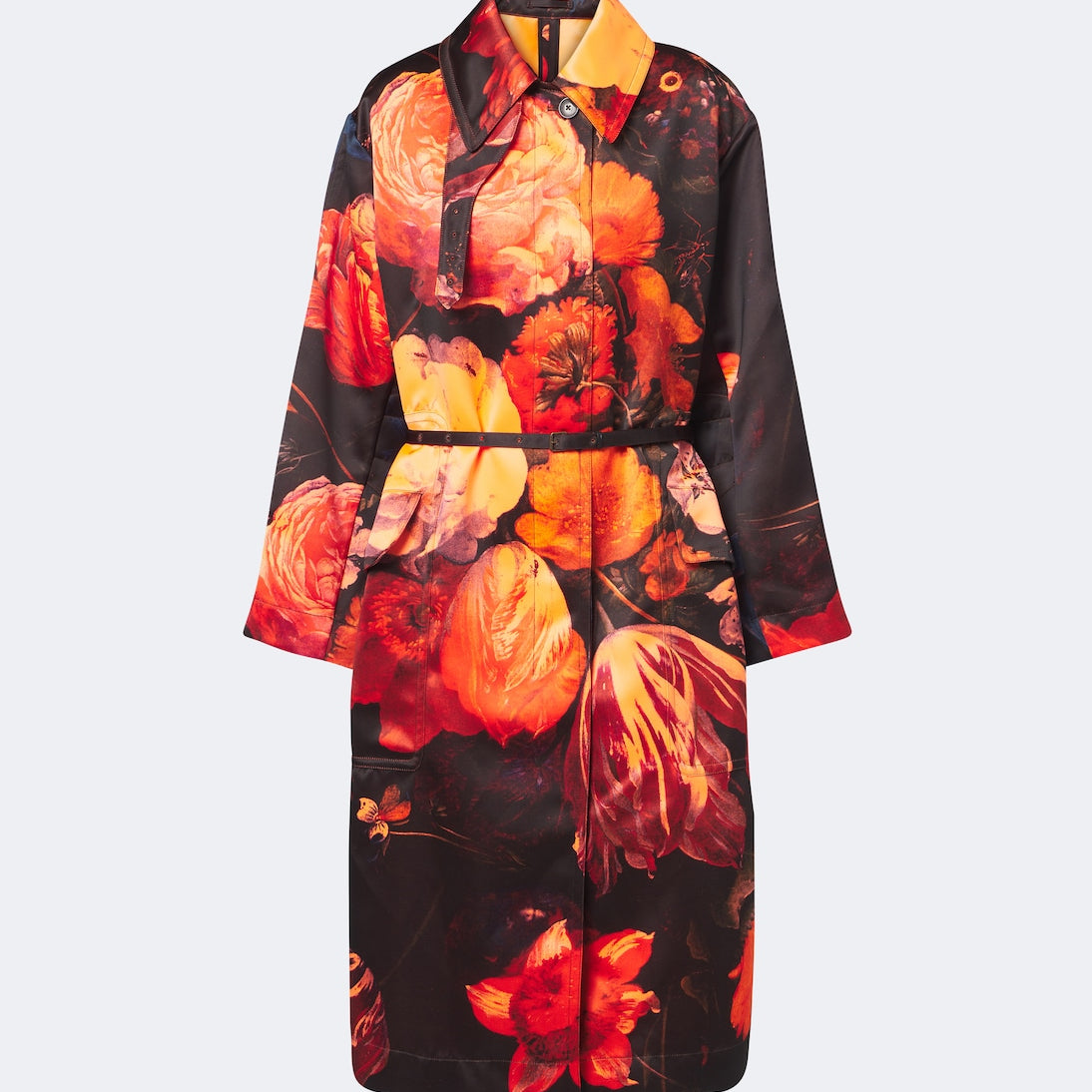 Dries Van Noten - Floral belted coat