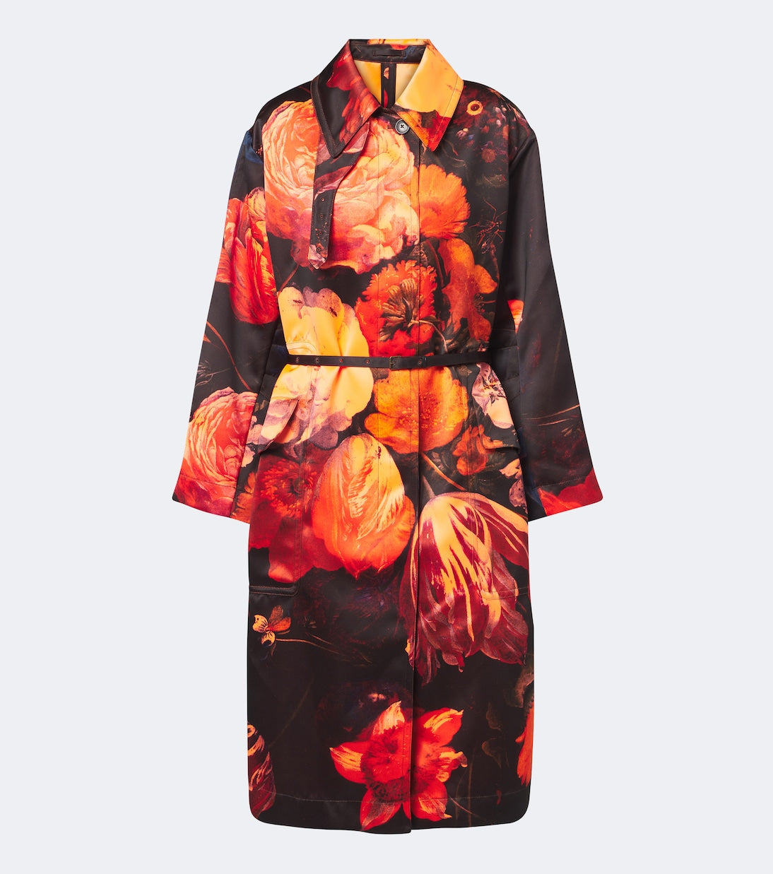 Dries Van Noten - Floral belted coat