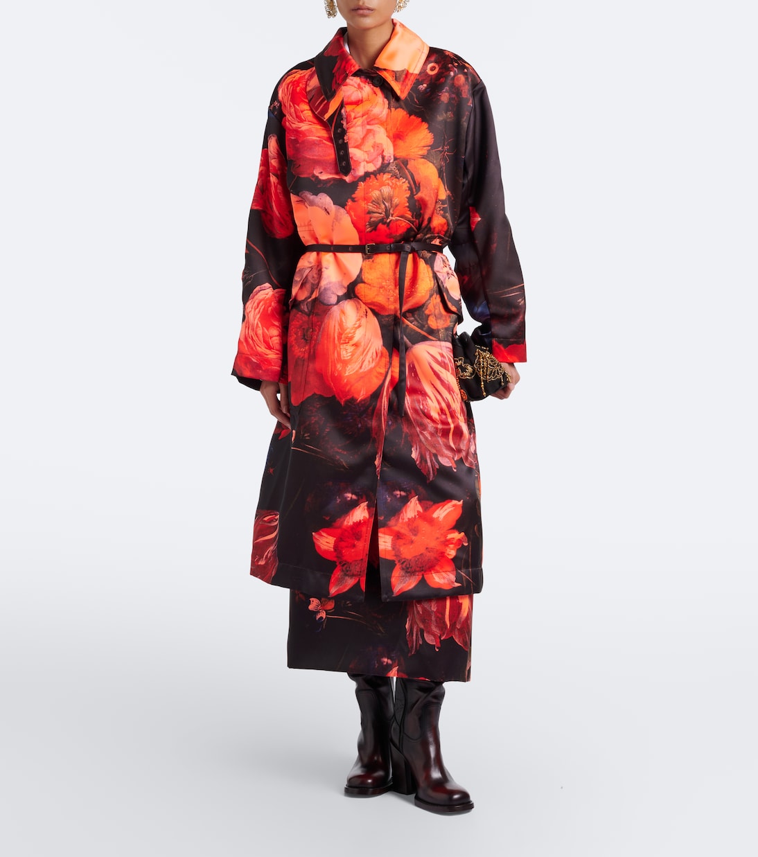 Dries Van Noten - Floral belted coat