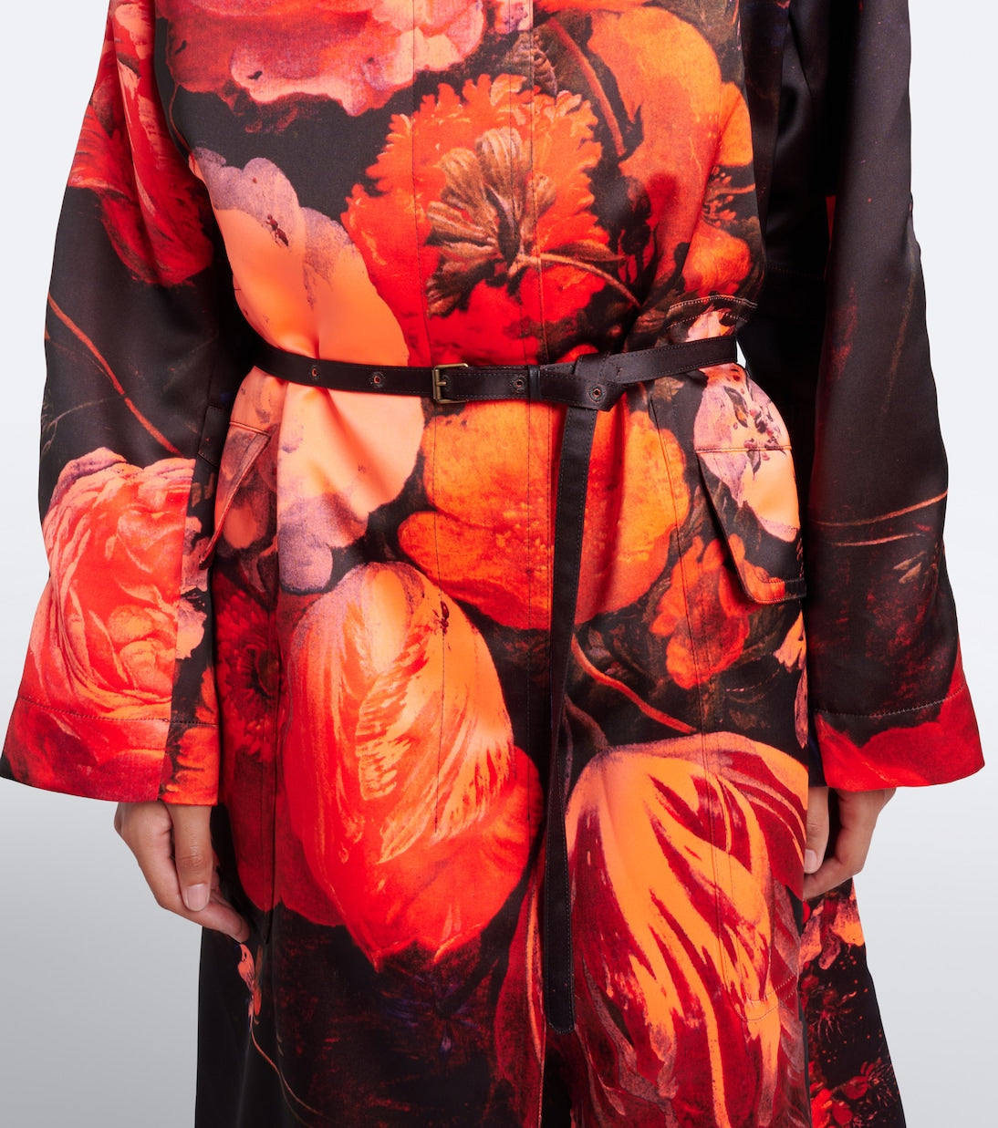 Dries Van Noten - Floral belted coat