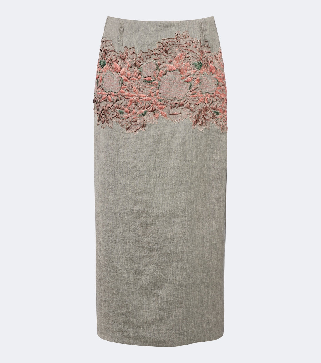 Dries Van Noten - Embroidered linen and cotton-blend midi skirt