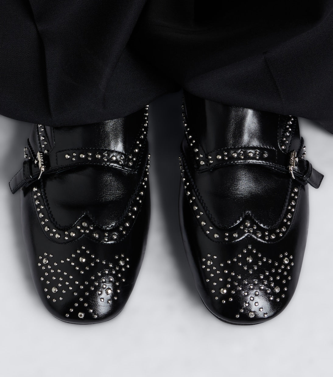Fendi - Studded leather monk strap shoes