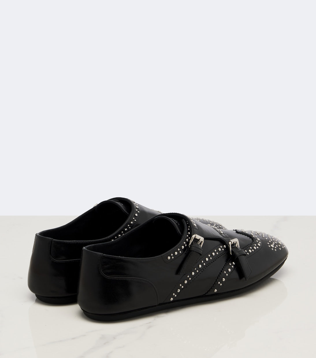 Fendi - Studded leather monk strap shoes