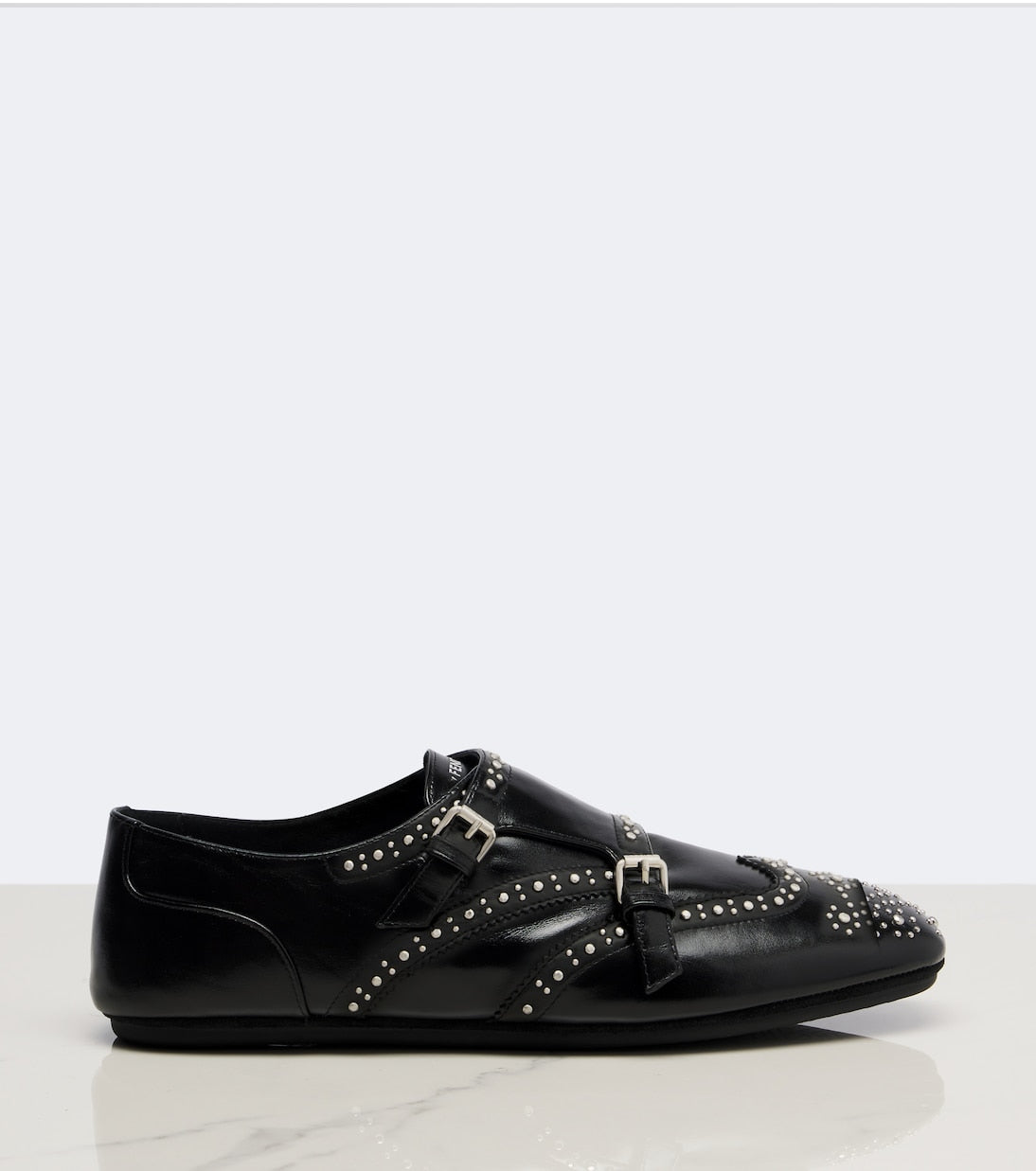 Fendi - Studded leather monk strap shoes