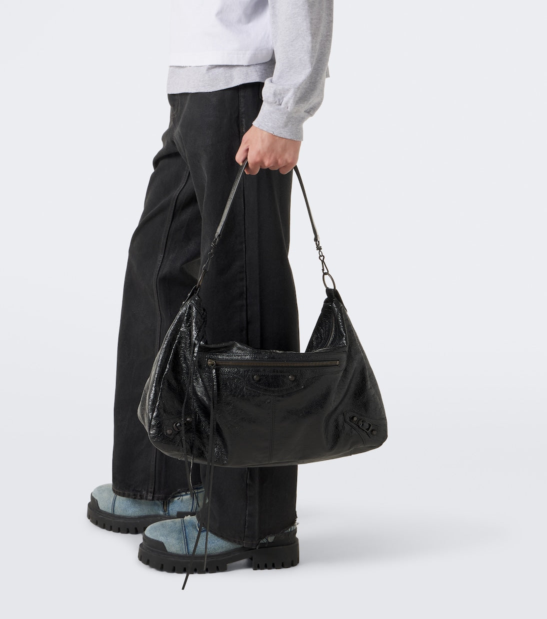 Balenciaga - Le City Moto leather shoulder bag