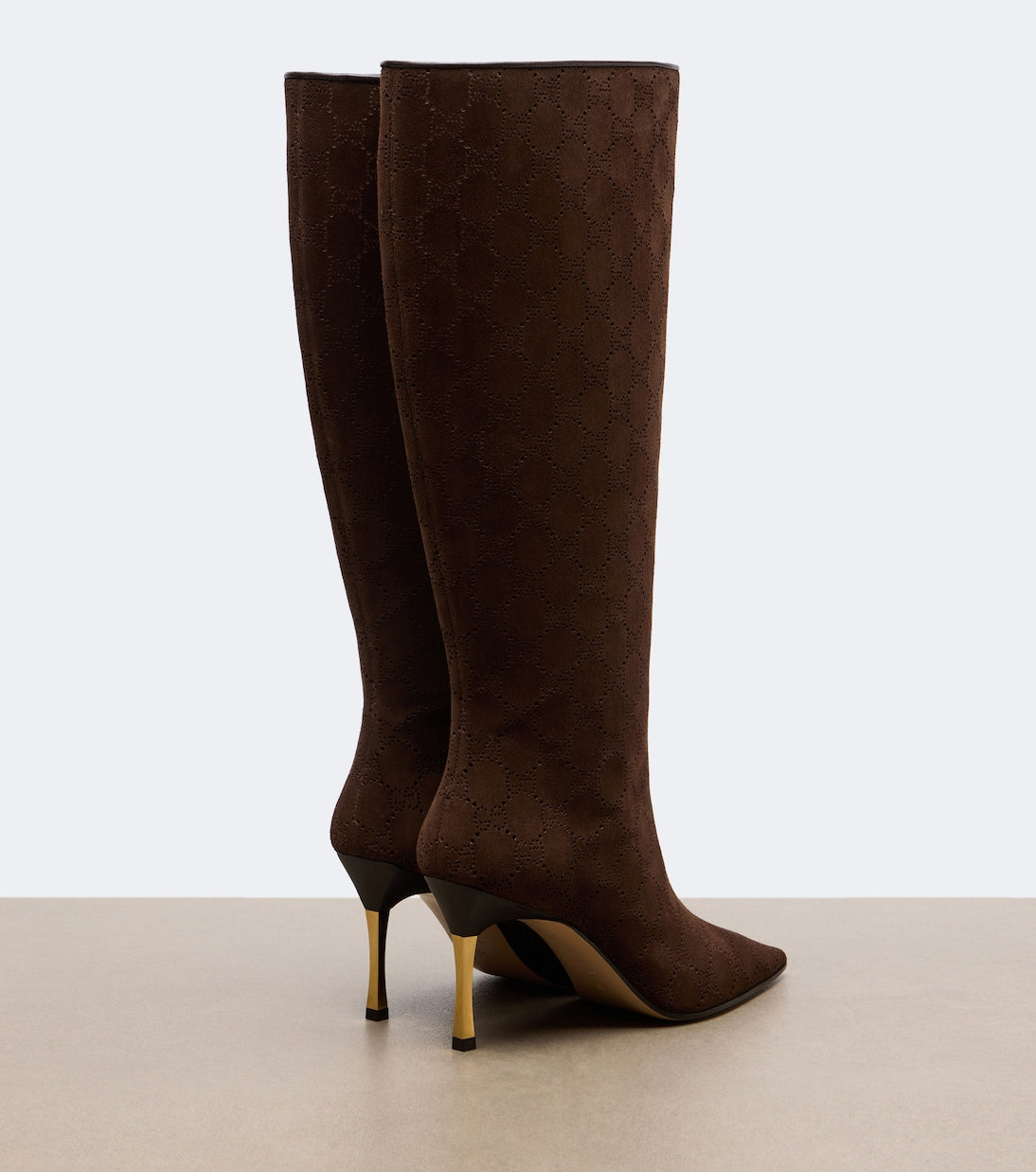 Gucci - Bombshell GG suede knee-high boots