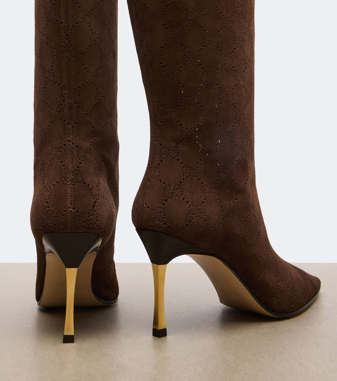 Gucci - Bombshell GG suede knee-high boots