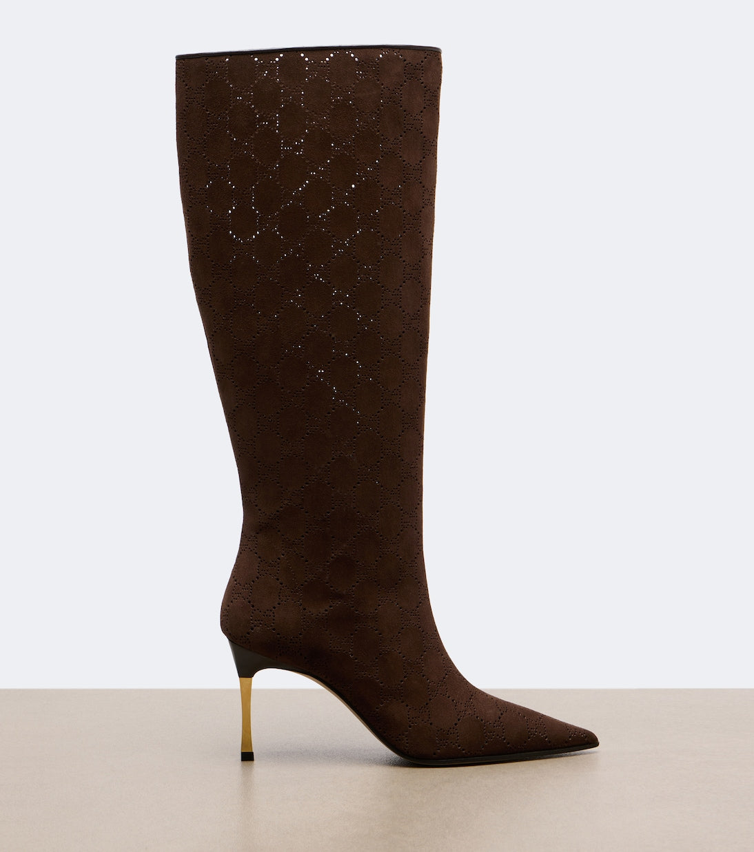 Gucci - Bombshell GG suede knee-high boots
