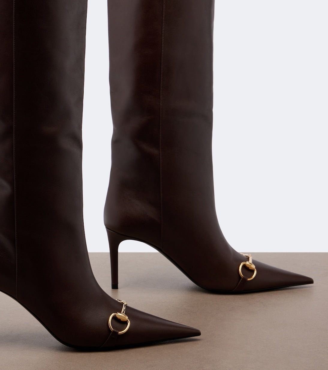 Gucci - Donna Horsebit leather knee-high boots