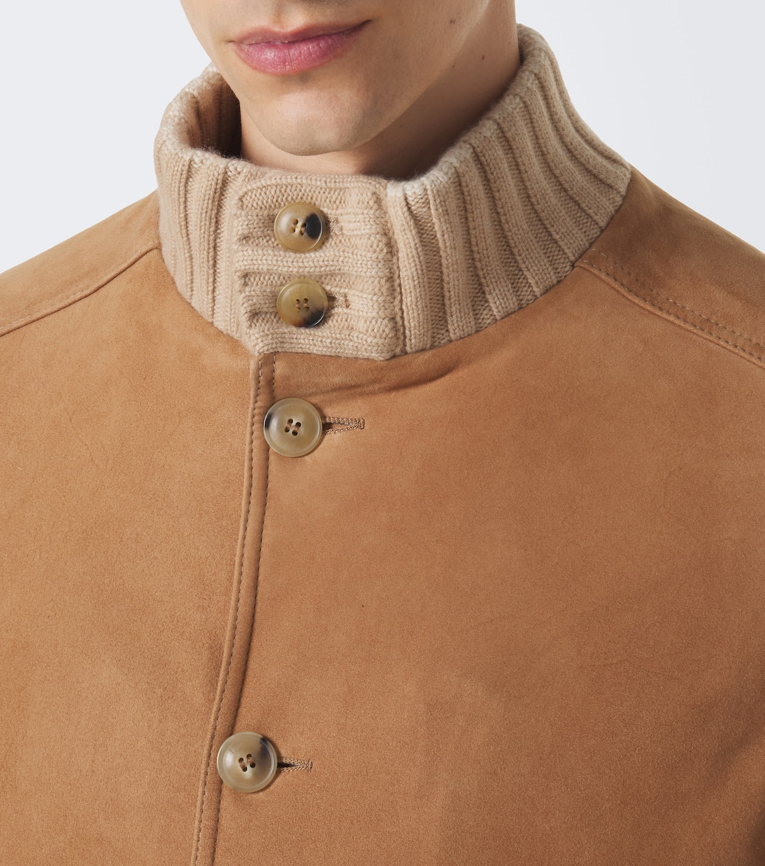 Fedeli - Cashmere-trimmed suede jacket