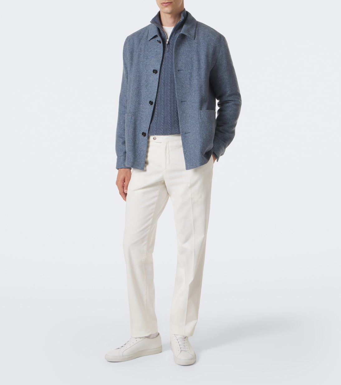 Fedeli - Cable-knit cashmere half-zip sweater