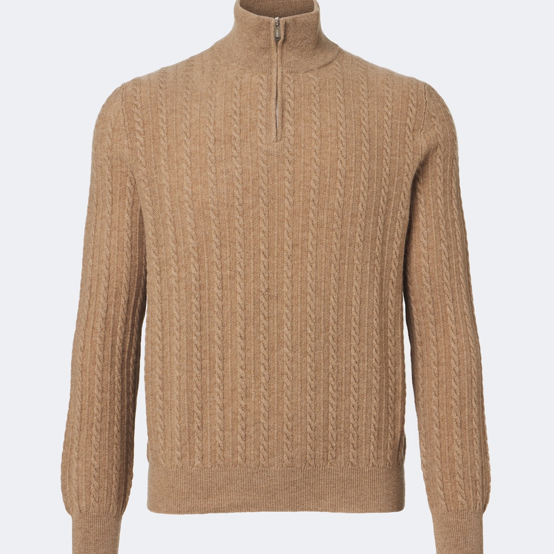 Fedeli - Cable-knit cashmere half-zip sweater
