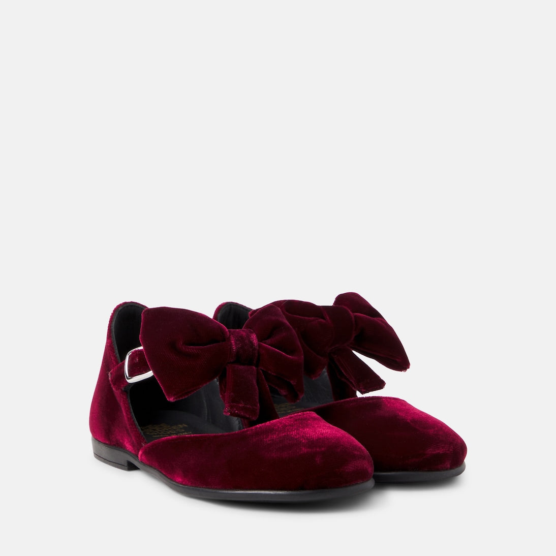 PèPè - Bow-detail velvet ballet flats