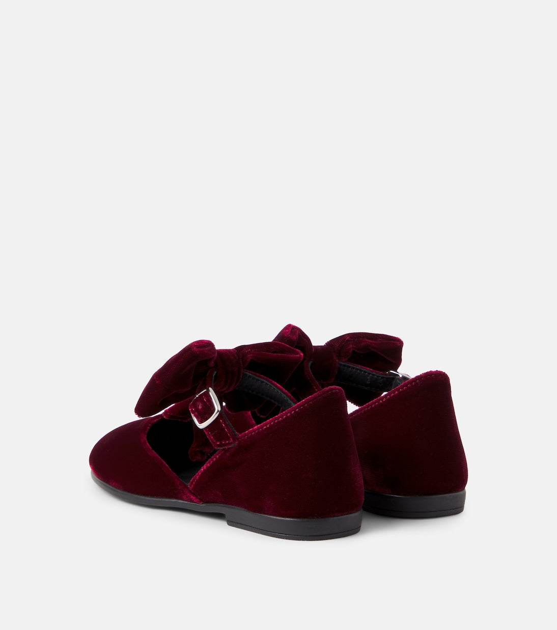 PèPè - Bow-detail velvet ballet flats