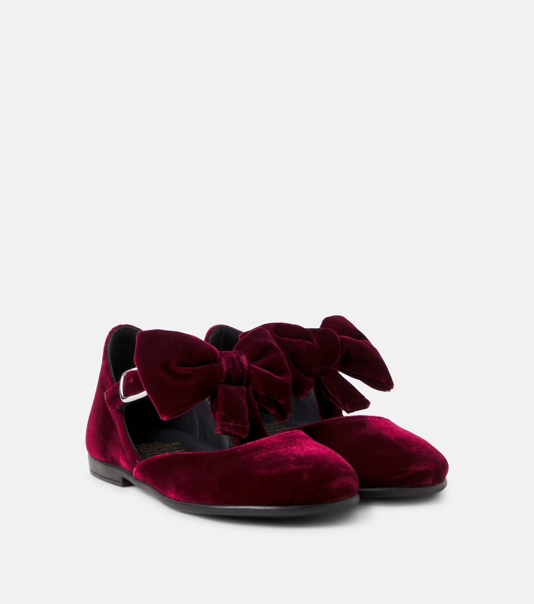 PèPè - Bow-detail velvet ballet flats