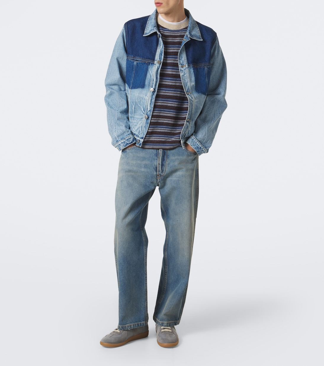Maison Margiela - Replica suede-trimmed leather sneakers