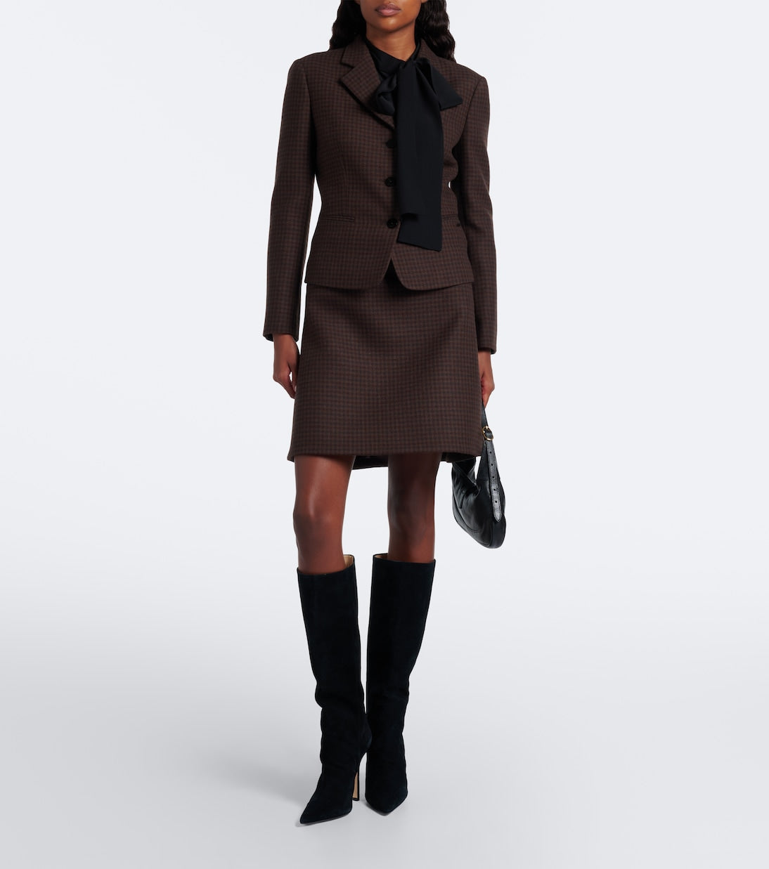 Gucci - Checked wool-blend miniskirt