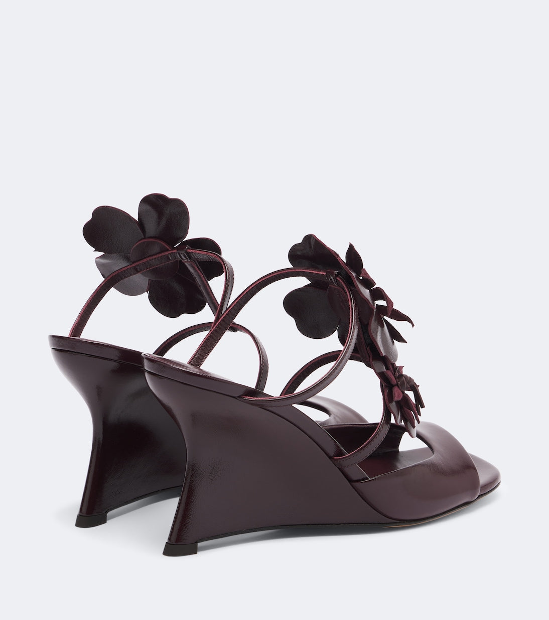 Zimmermann - Belara floral-appliqué leather wedge mules