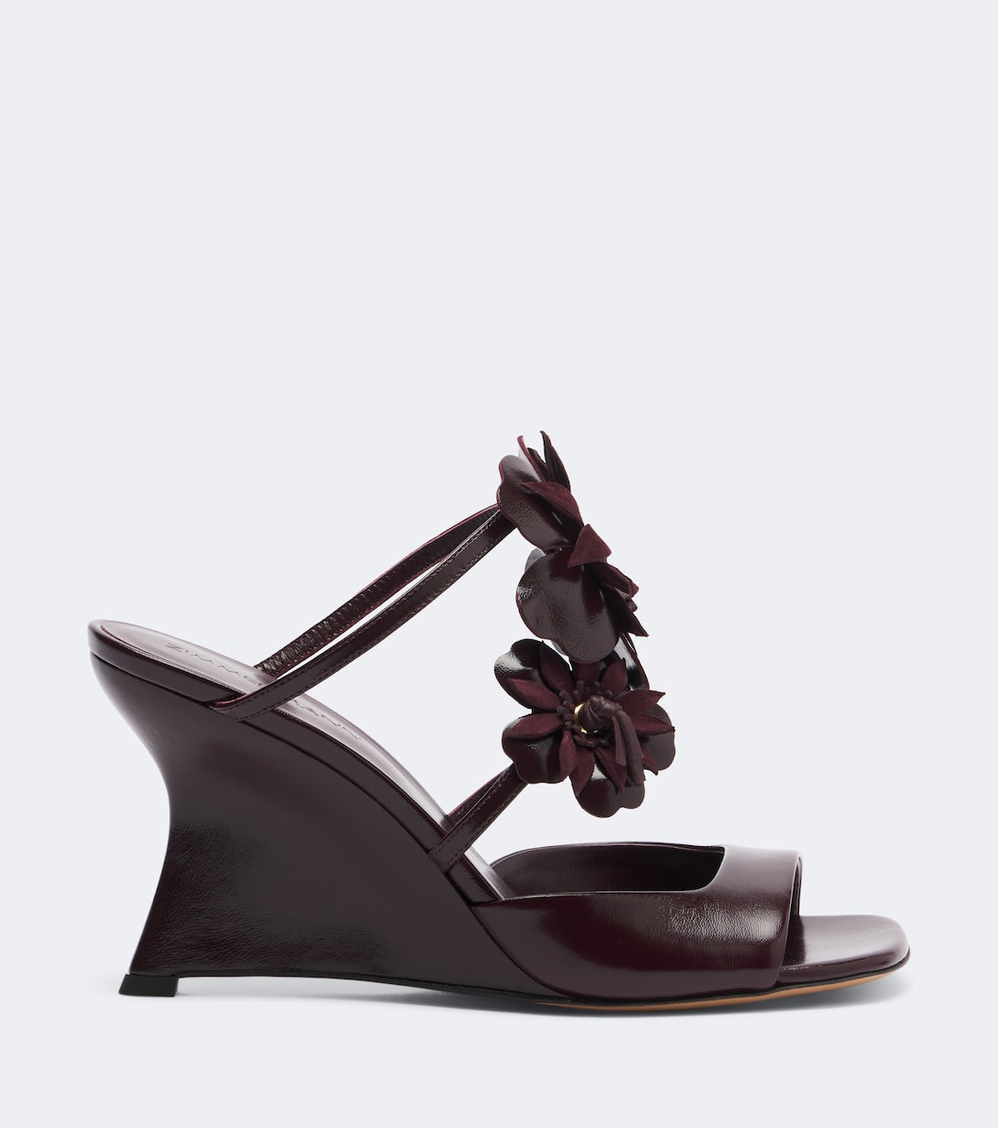 Zimmermann - Belara floral-appliqué leather wedge mules