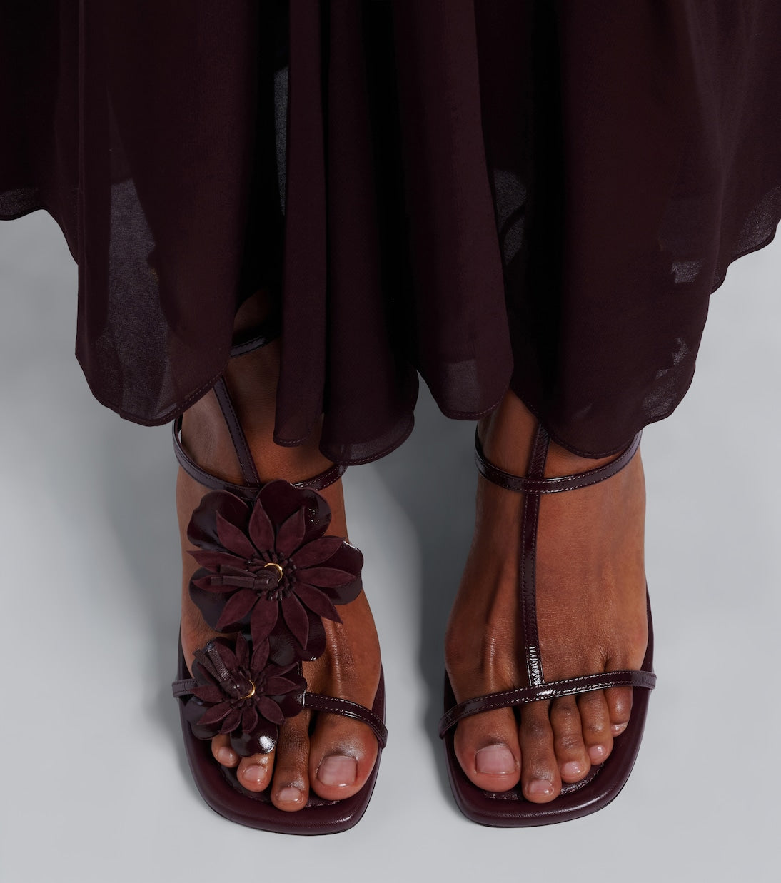 Zimmermann - Belara floral-appliqué leather sandals