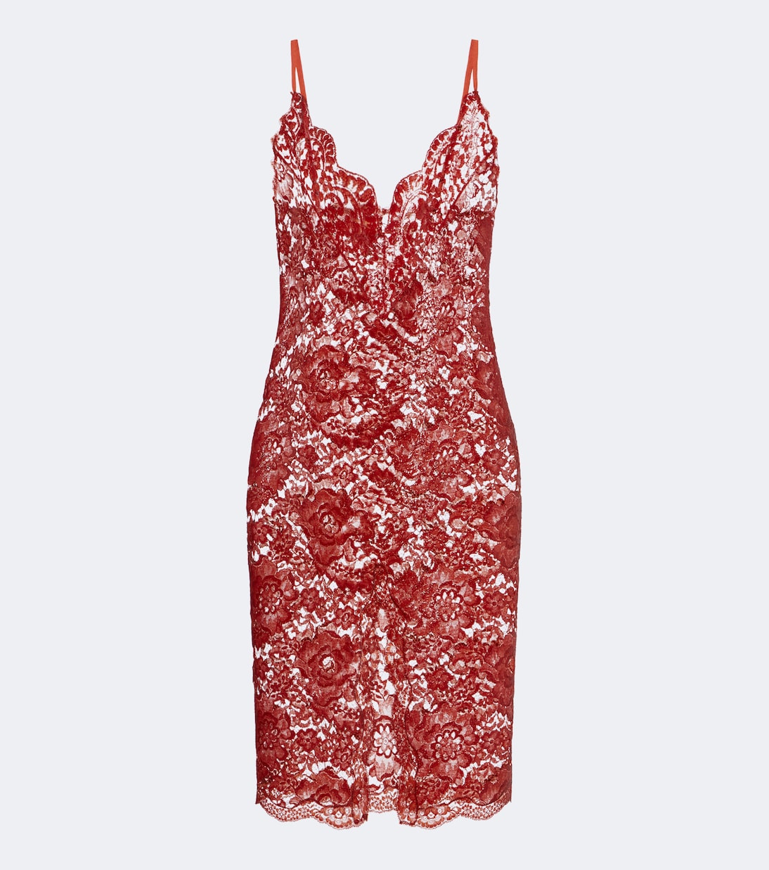 Saint Laurent - Cotton-blend lace slip dress