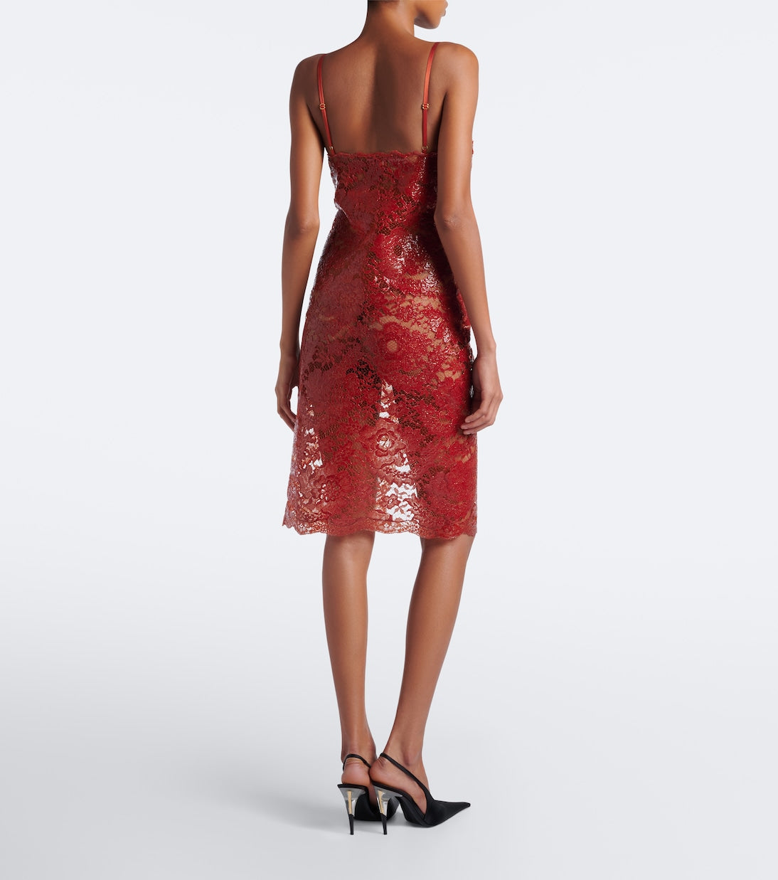 Saint Laurent - Cotton-blend lace slip dress