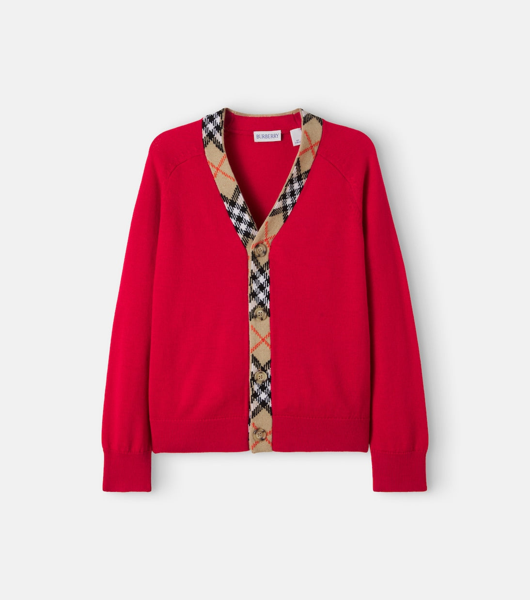 Burberry Kids - Burberry Check-trimmed wool cardigan