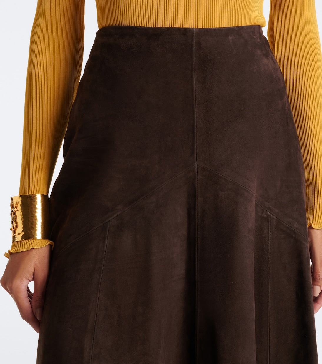 Nour Hammour - Garnier suede midi skirt