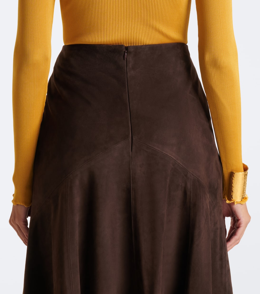 Nour Hammour - Garnier suede midi skirt