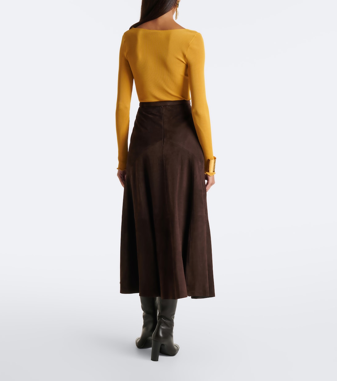Nour Hammour - Garnier suede midi skirt
