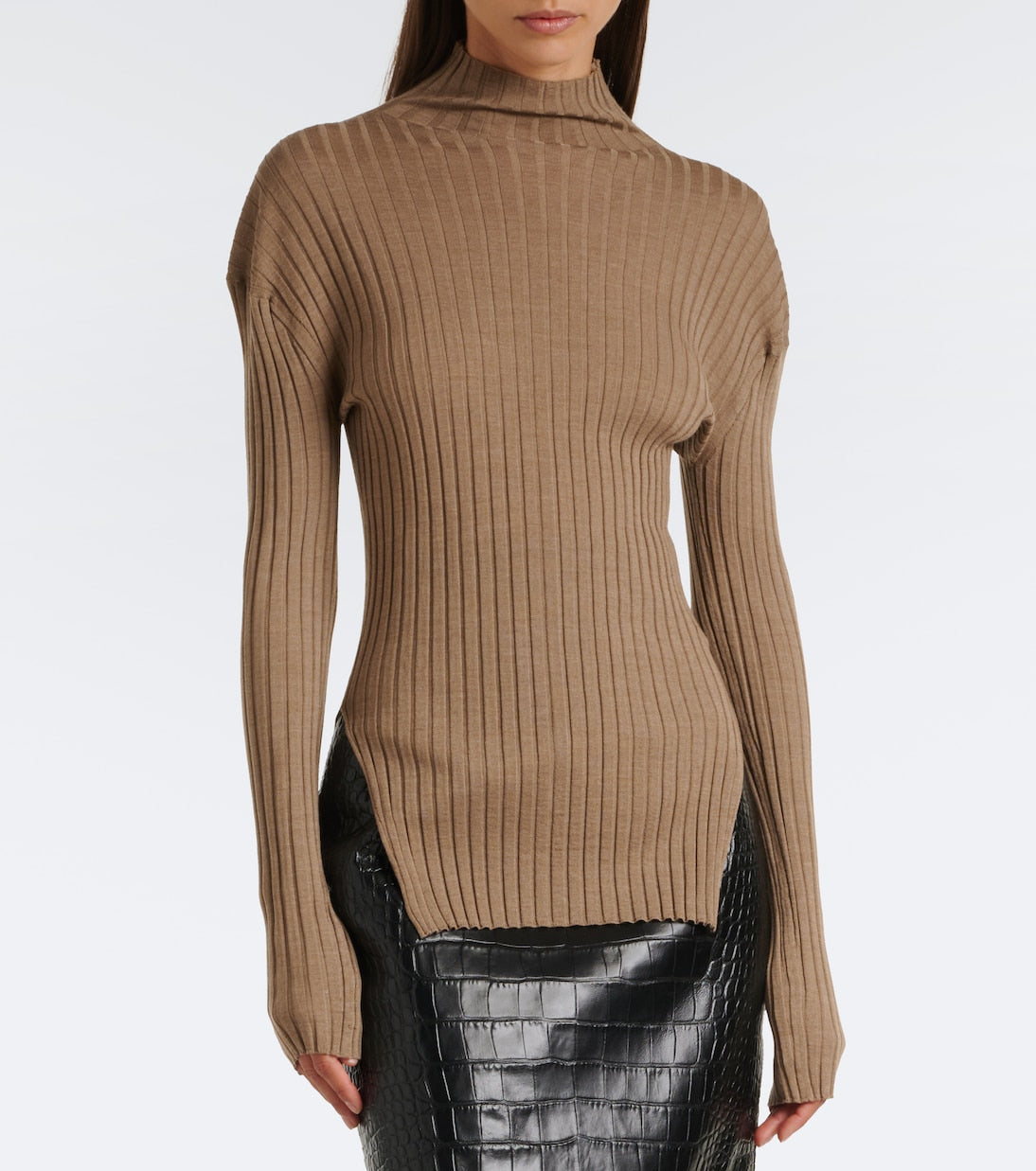 Khaite - Vinci wool and silk turtleneck top