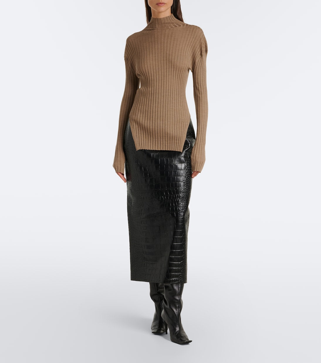 Khaite - Vinci wool and silk turtleneck top