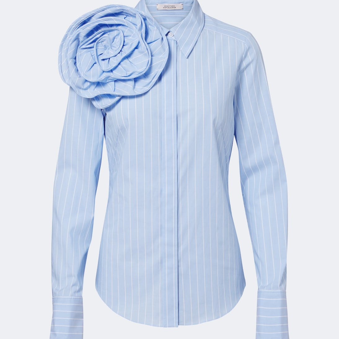 Dorothee Schumacher - Striped Power floral-appliqué cotton-blend shirt