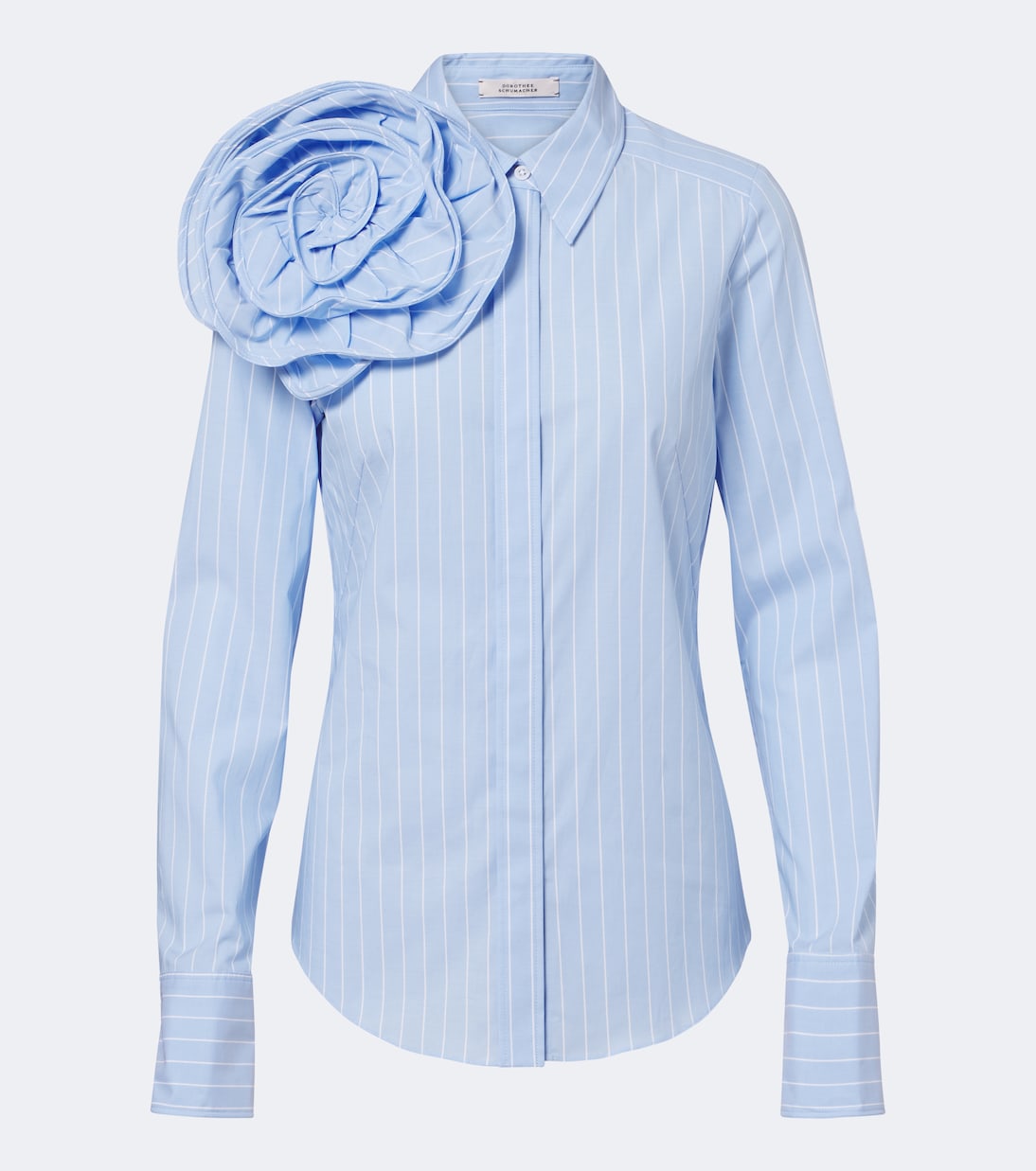 Dorothee Schumacher - Striped Power floral-appliqué cotton-blend shirt