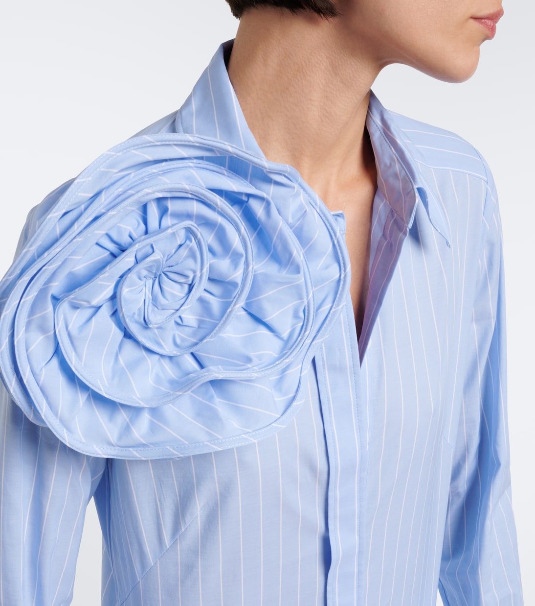 Dorothee Schumacher - Striped Power floral-appliqué cotton-blend shirt