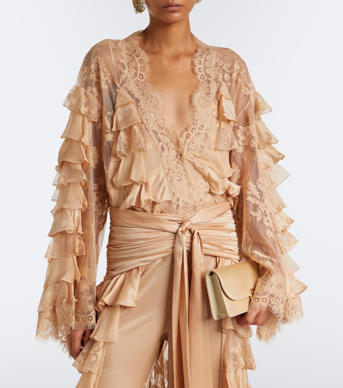 Zimmermann - Valiant lace-trimmed ruffled silk blouse