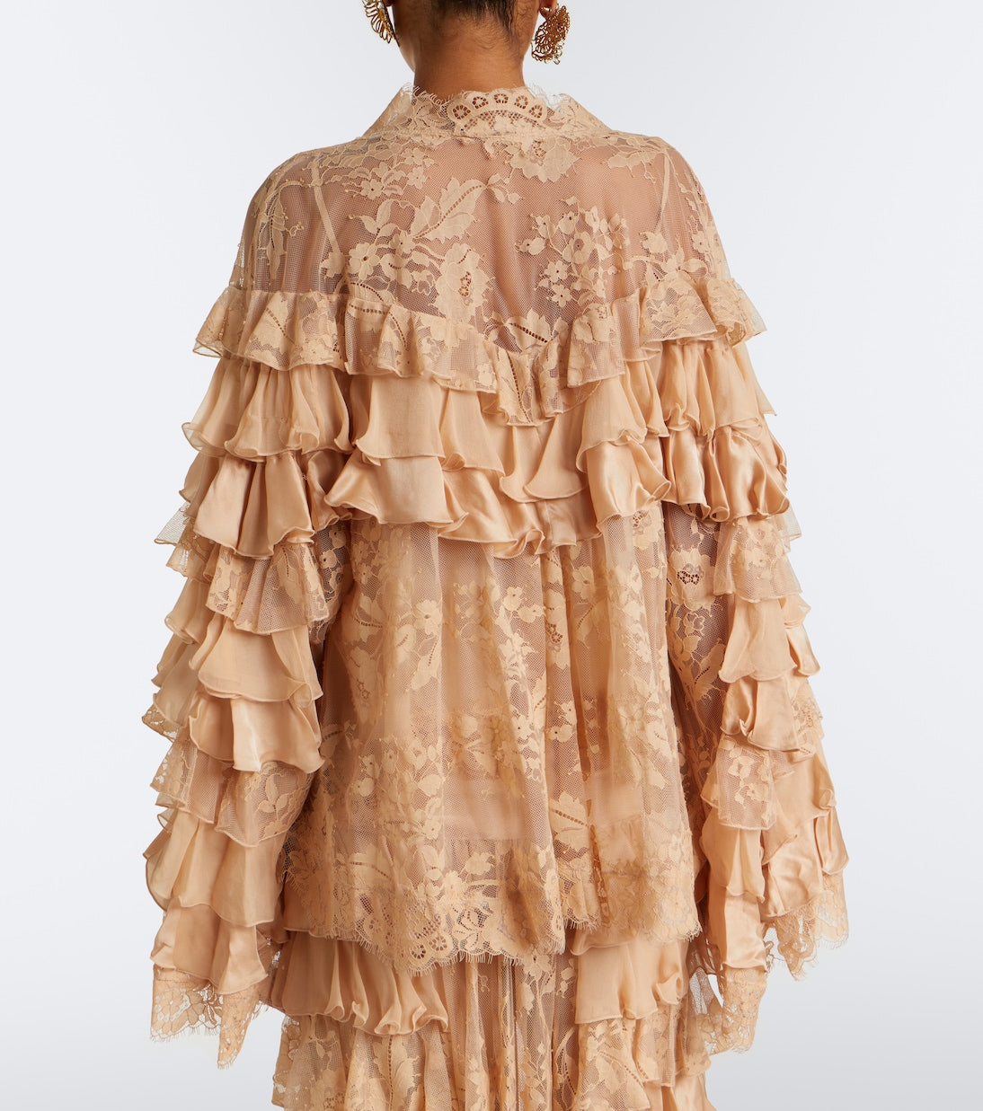 Zimmermann - Valiant lace-trimmed ruffled silk blouse