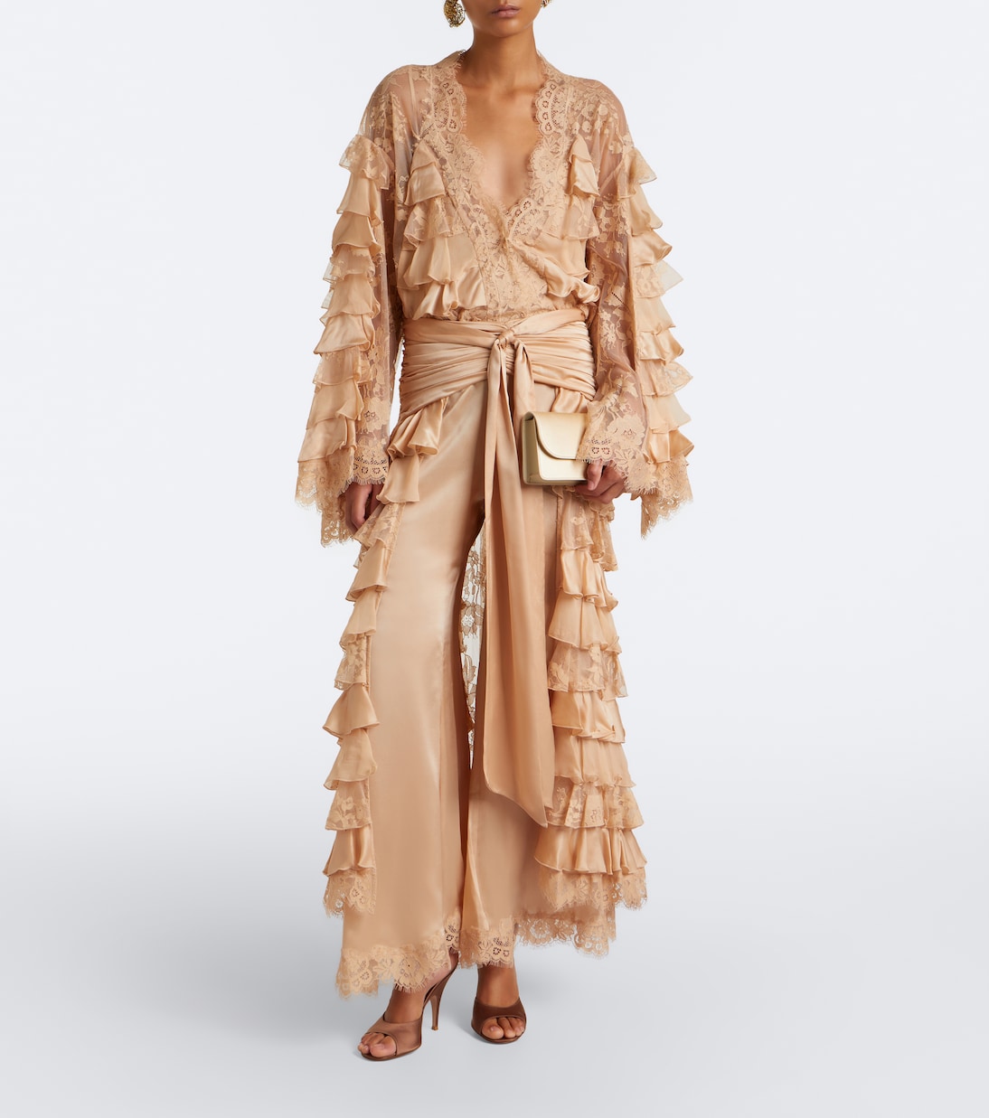 Zimmermann - Valiant lace-trimmed ruffled silk blouse