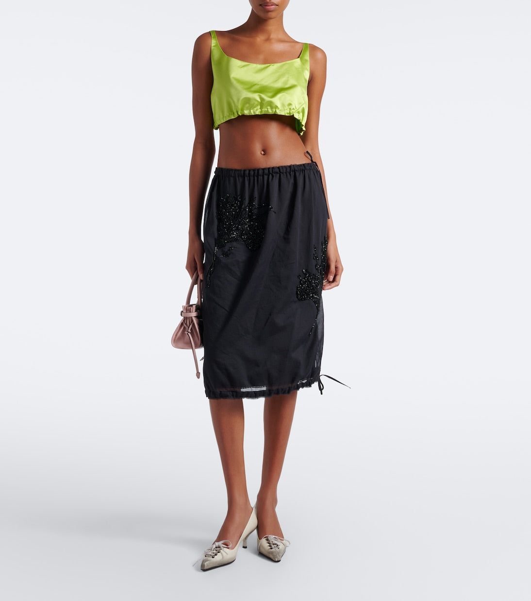 Prada - Embellished midi skirt